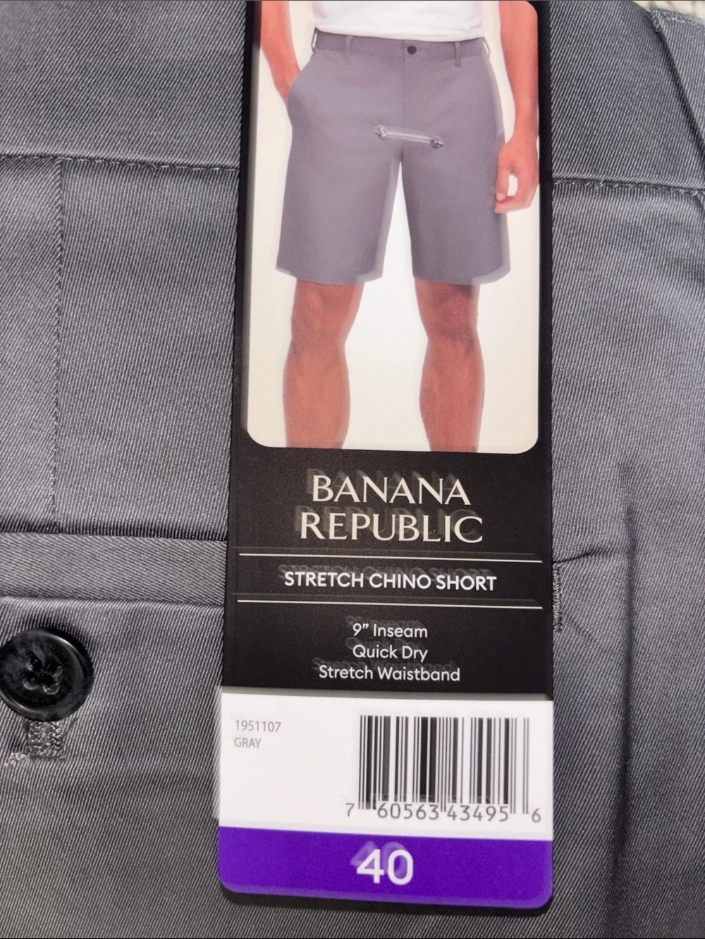 Banana Republic Gray Stretch Chino Shorts
